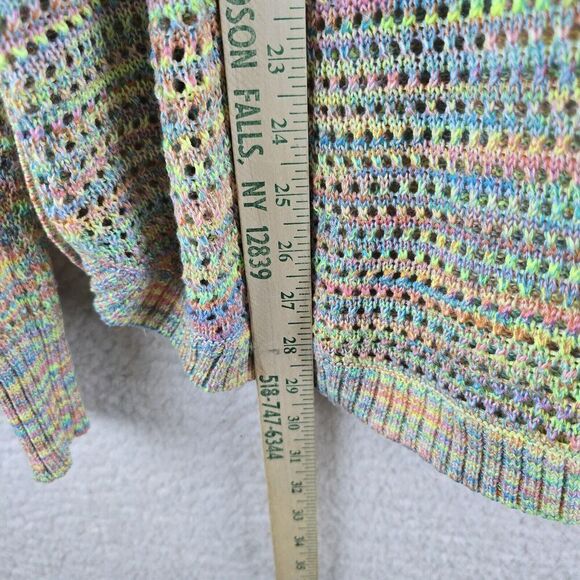 John Paul Richard Sweater XL Pullover Colorful Pride Open Knit Rainbow Acrylic - Picture 9 of 16